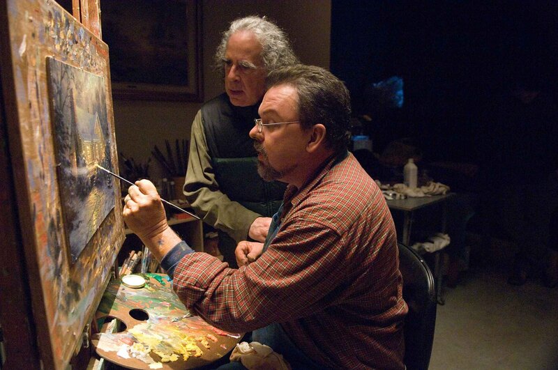 Man Painting on Canvas