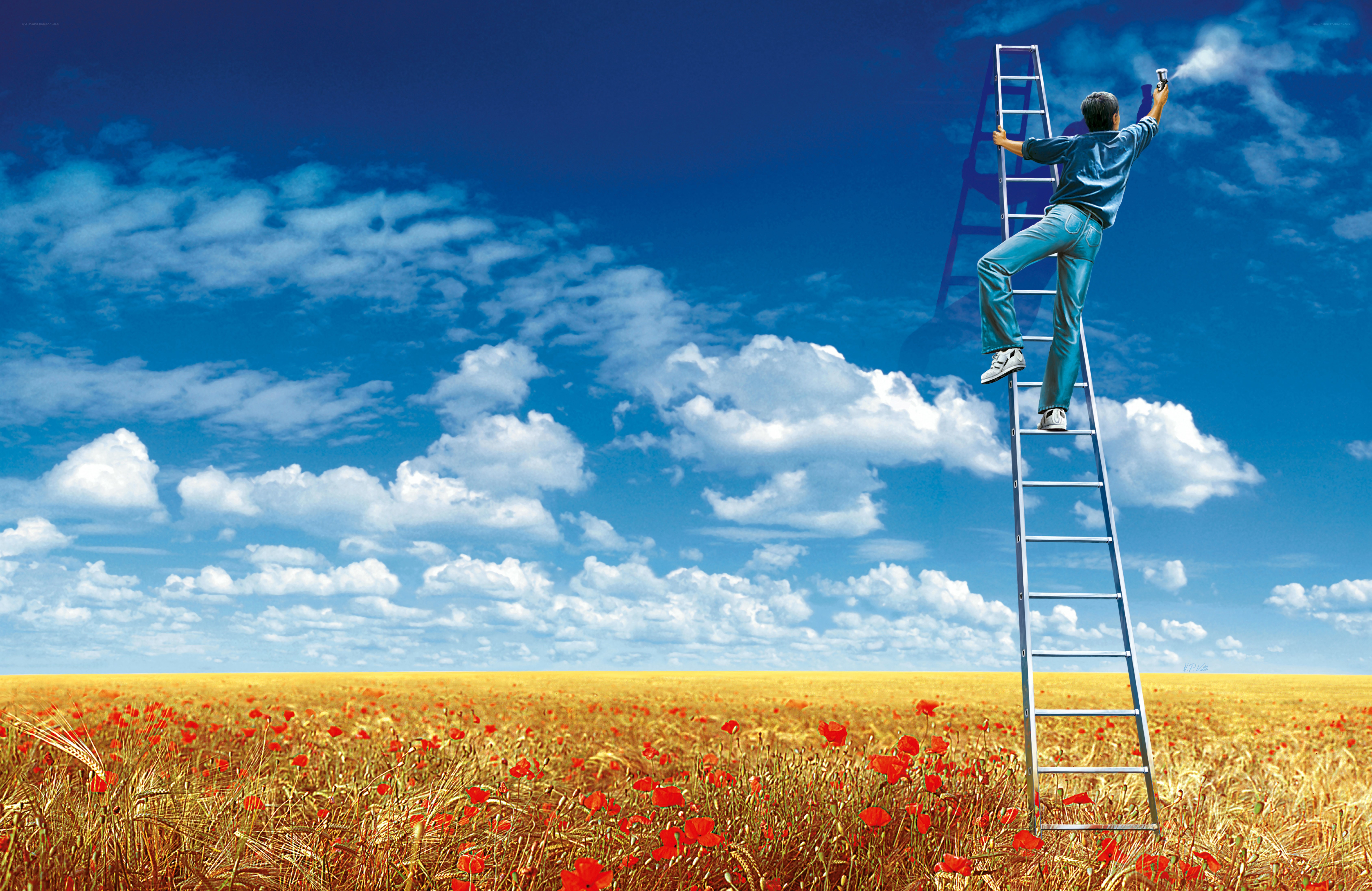 Man painting the sky