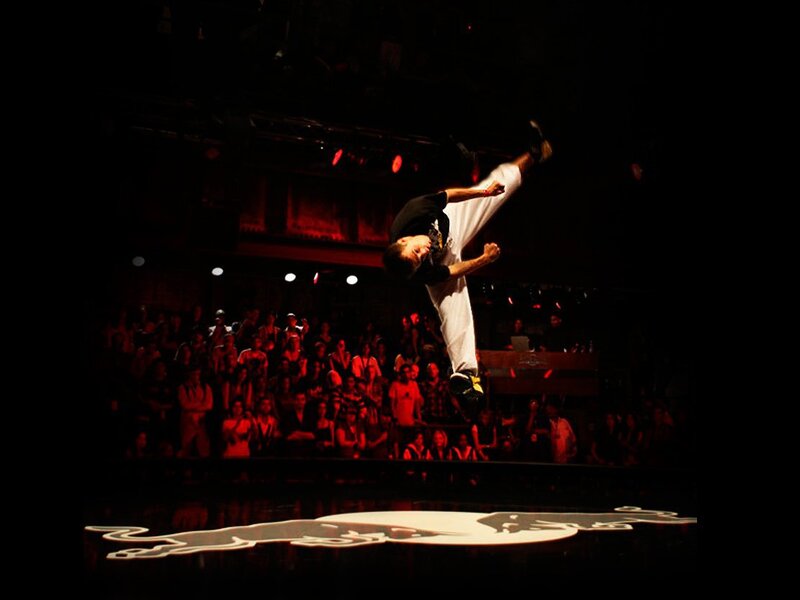 Man Performing Acrobatic Kick