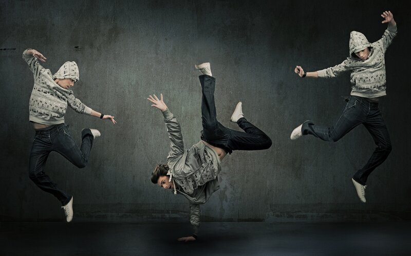 Man Performing Breakdance Moves