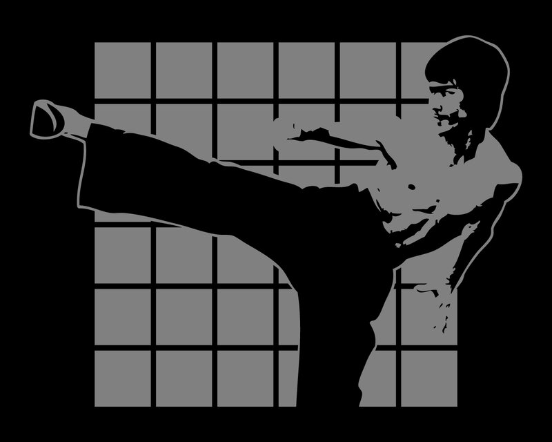 Man Performing High Kick — Black