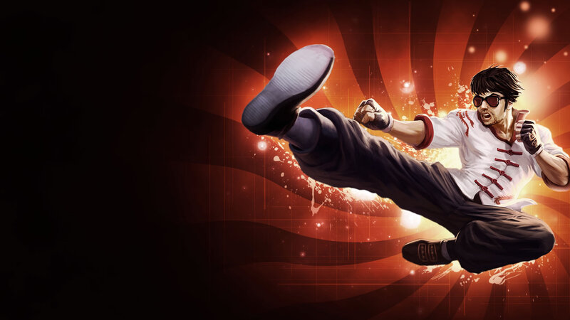 Man Performing High Kick — Red