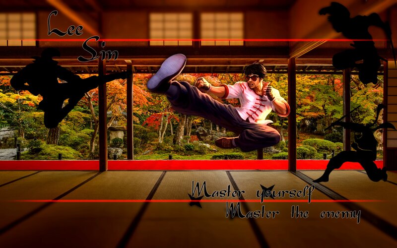 Man Performing Martial Arts Kick — Red