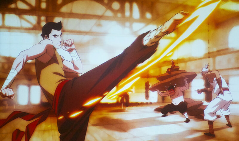 Man Performing Martial Arts Kick — Yellow