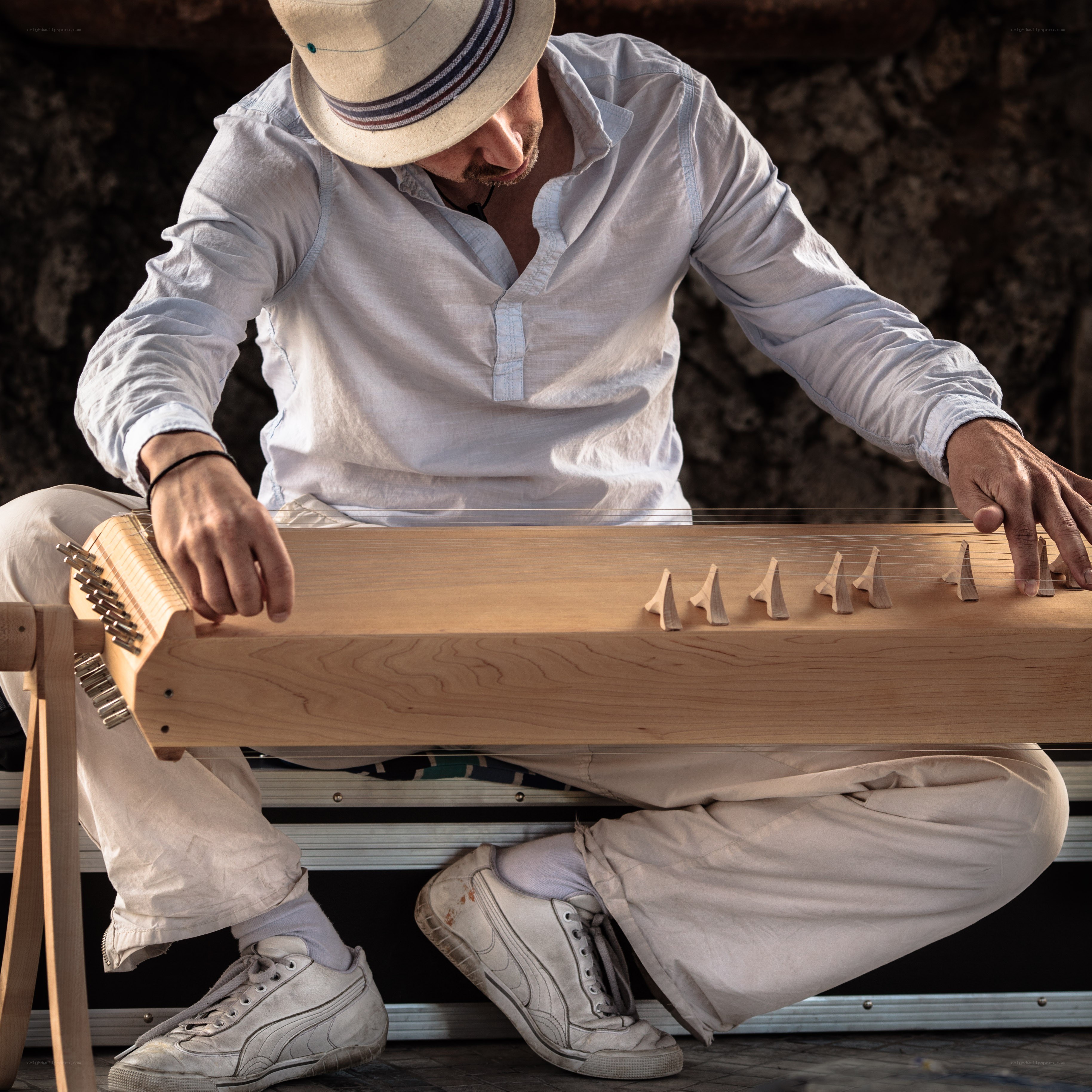 Man playing a stringed instrument