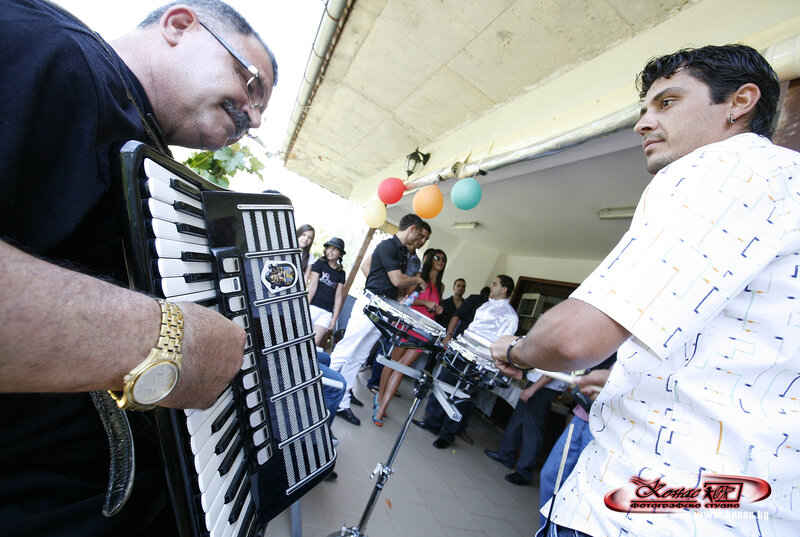Man Playing Accordion — Black