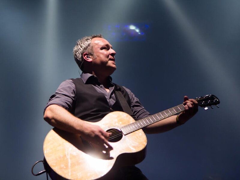 Man Playing Acoustic Guitar — Blue