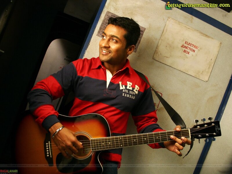 Man Playing Acoustic Guitar — Red