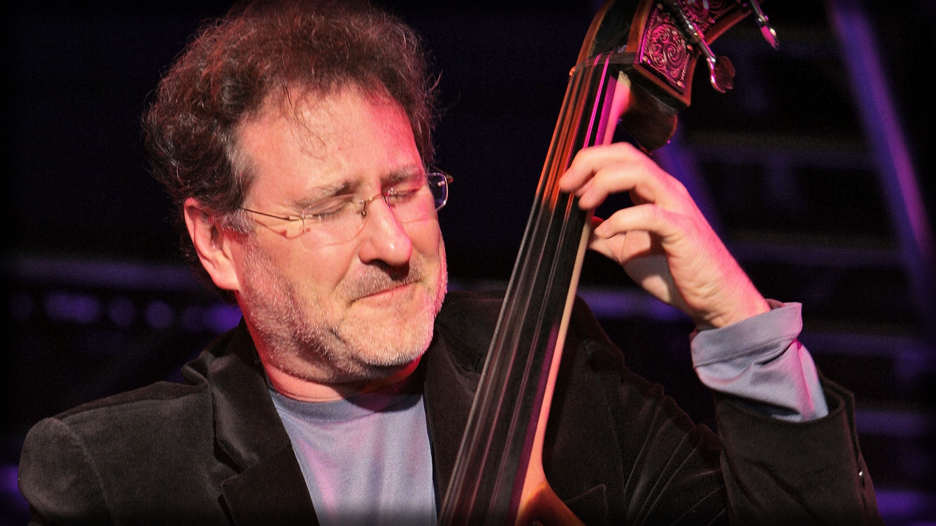 man playing double bass