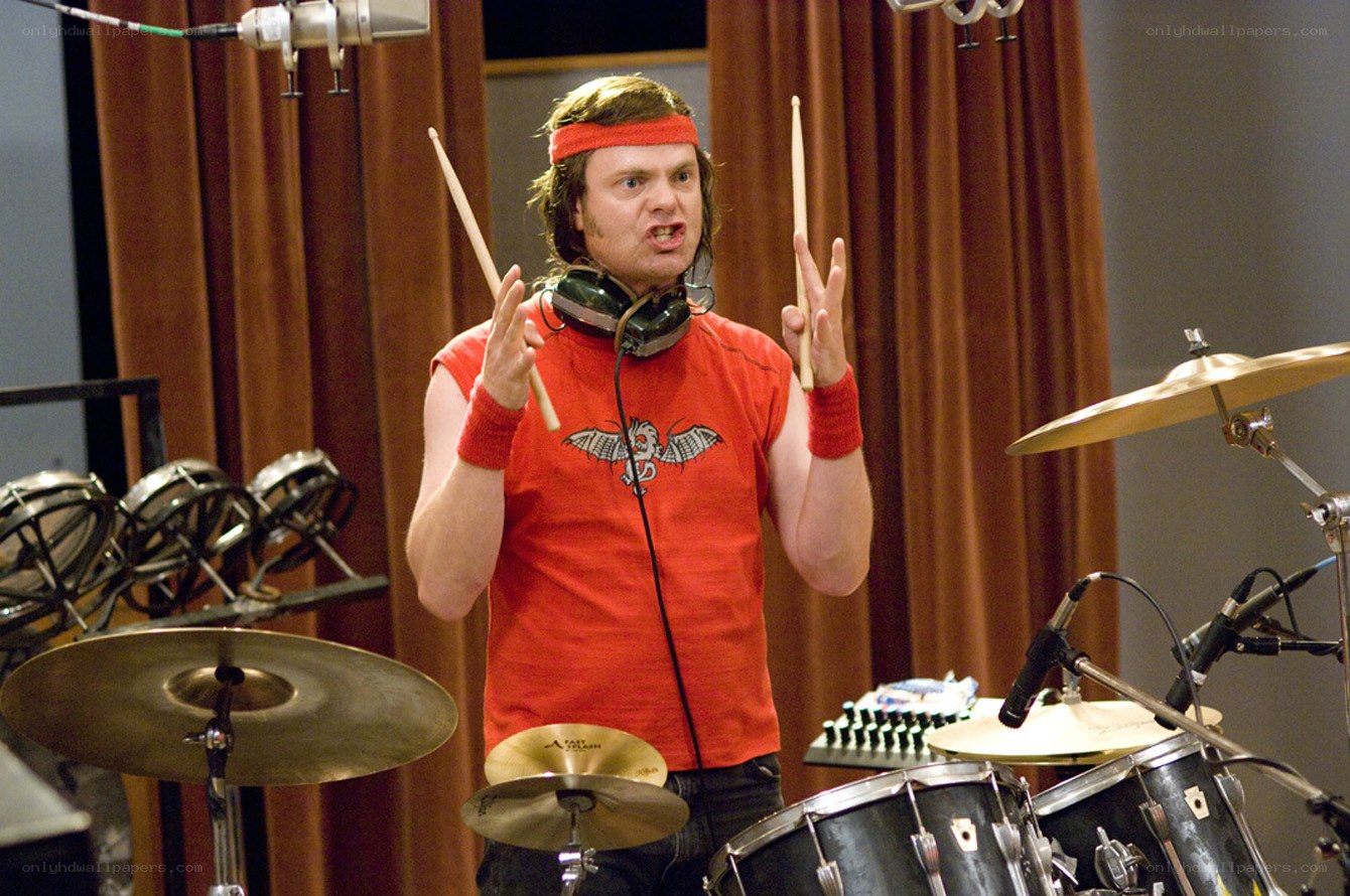 Man playing drums in studio