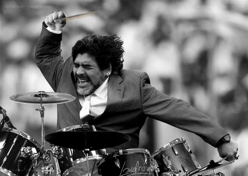 Man playing drums passionately
