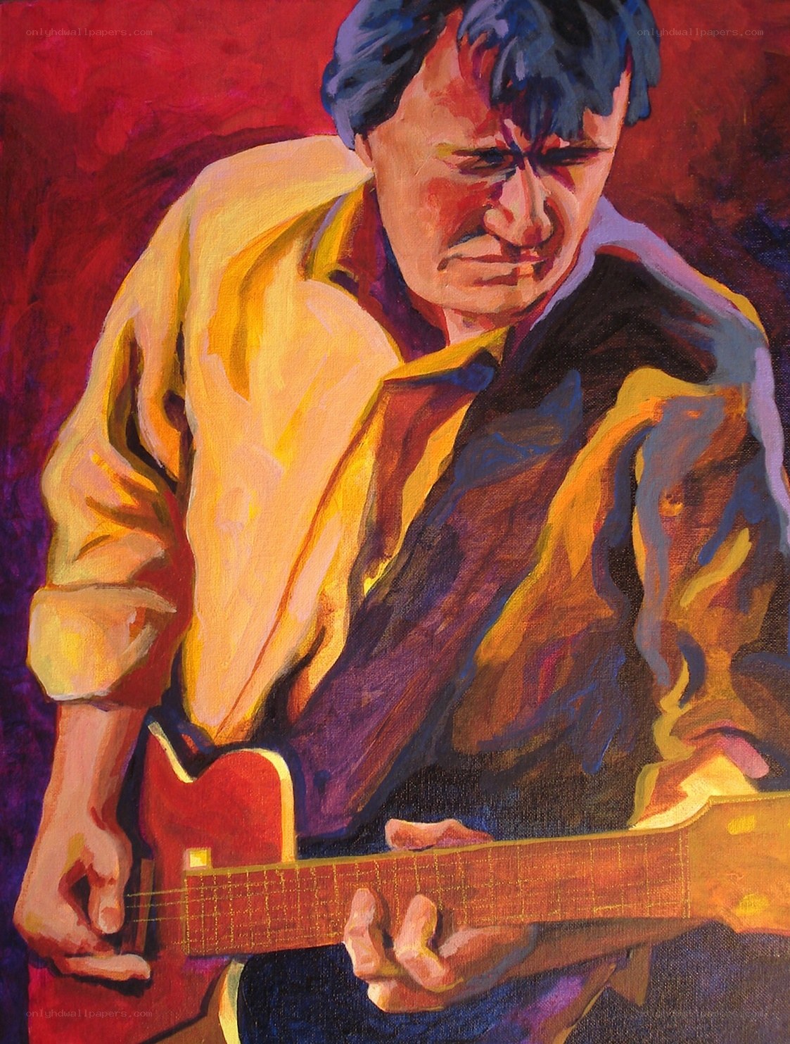 Man playing electric guitar