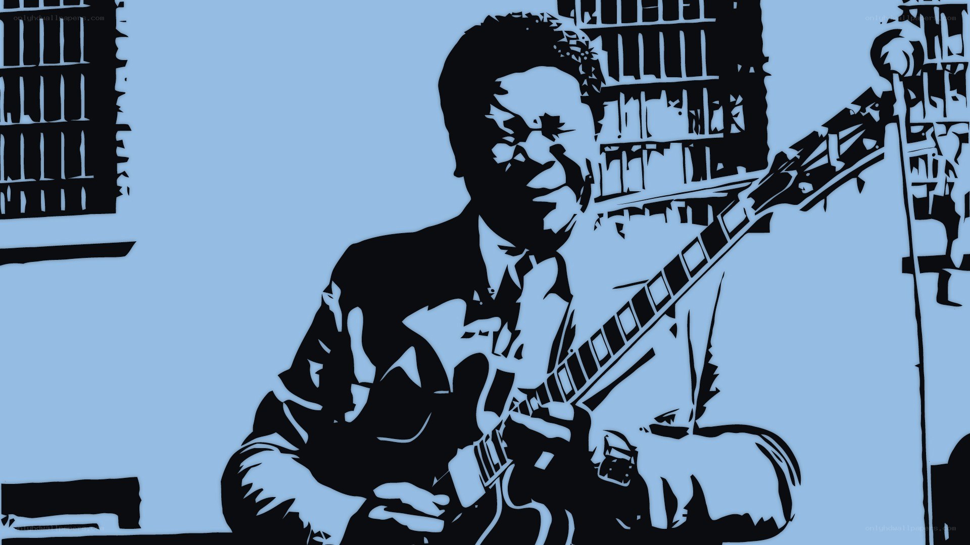 man playing electric guitar