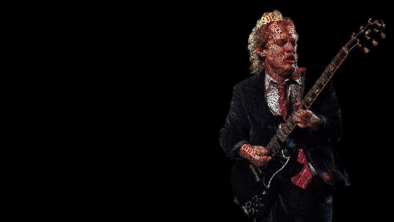 Man Playing Electric Guitar — Black, Dramatic, Digital Art, Suit