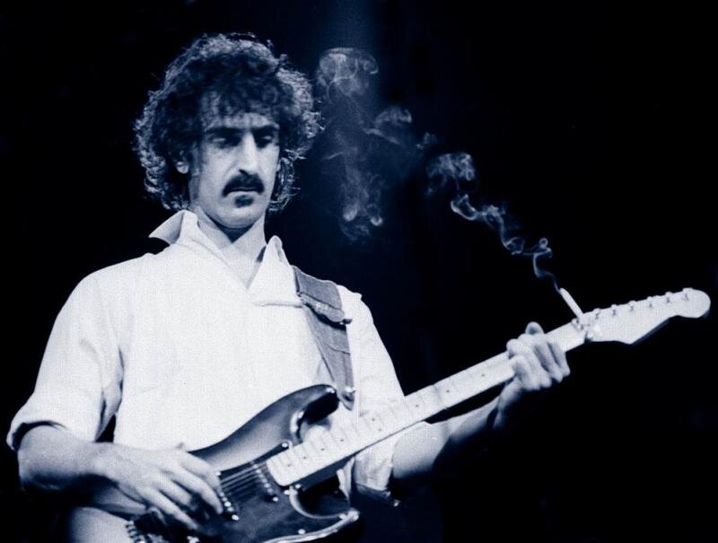 Man Playing Electric Guitar — Black, Dramatic, Night, Photograph, Smoke