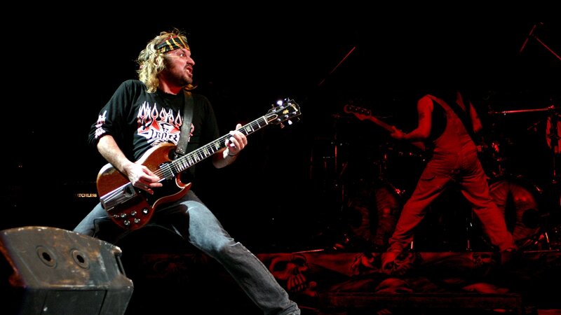 Man Playing Electric Guitar — Black, Energetic, Night, Photograph, Band Member