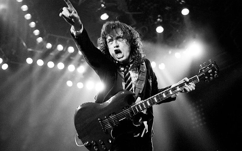 Man Playing Electric Guitar — Black, Energetic, Night, Photograph, Stage Lights