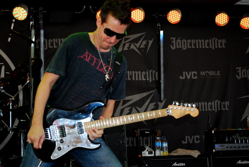 Man Playing Electric Guitar — Black, Energetic, Photograph