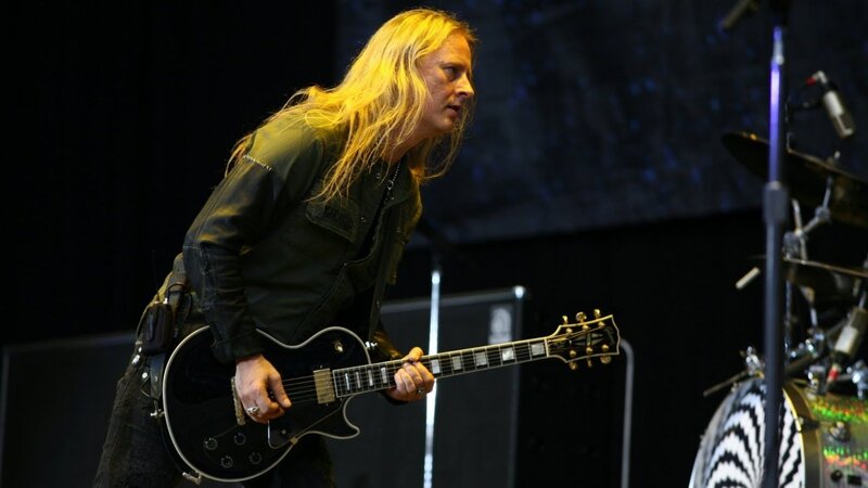 Man Playing Electric Guitar — Black, Intense, Photograph, Drum Kit