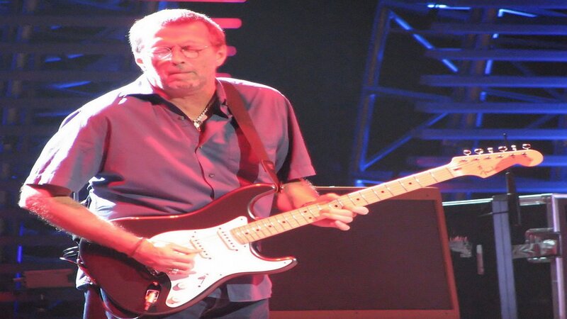 Man Playing Electric Guitar — Red, Performing
