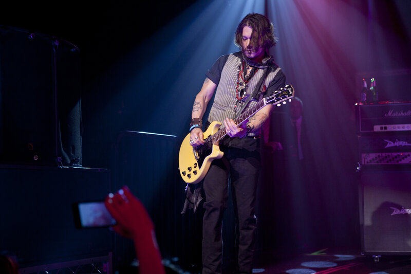 Man Playing Guitar — Black, Dramatic, Night, Photograph, Amplifier