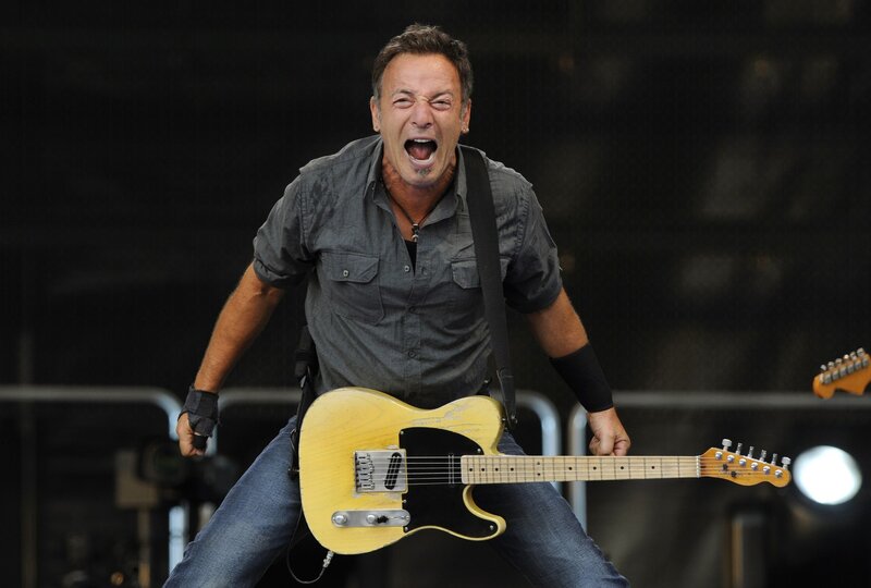Man Playing Guitar — Black, Energetic