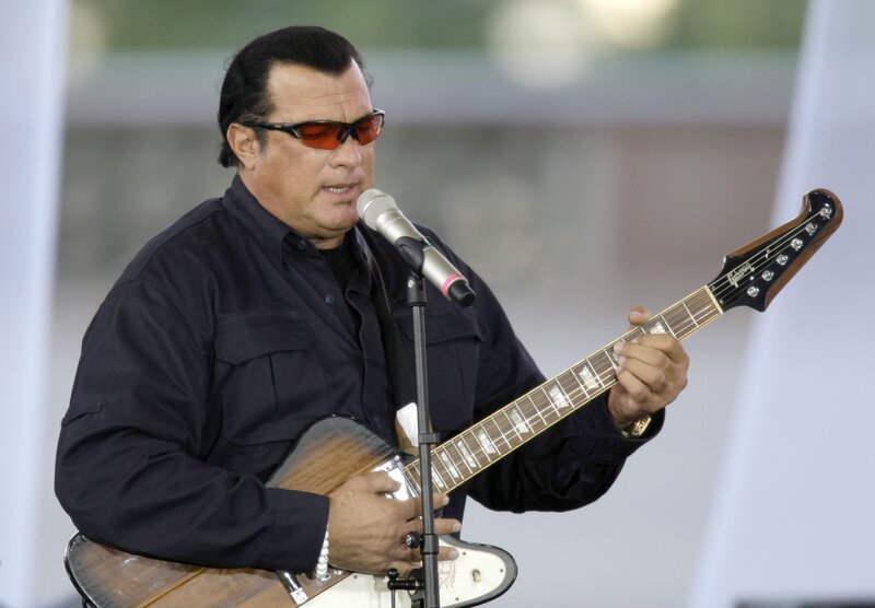 Man Playing Guitar — Black, Performing, Afternoon