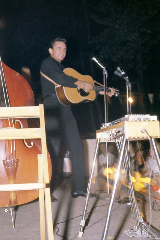Man Playing Guitar — Black, Performing, Night, Photograph, Bass Guitar