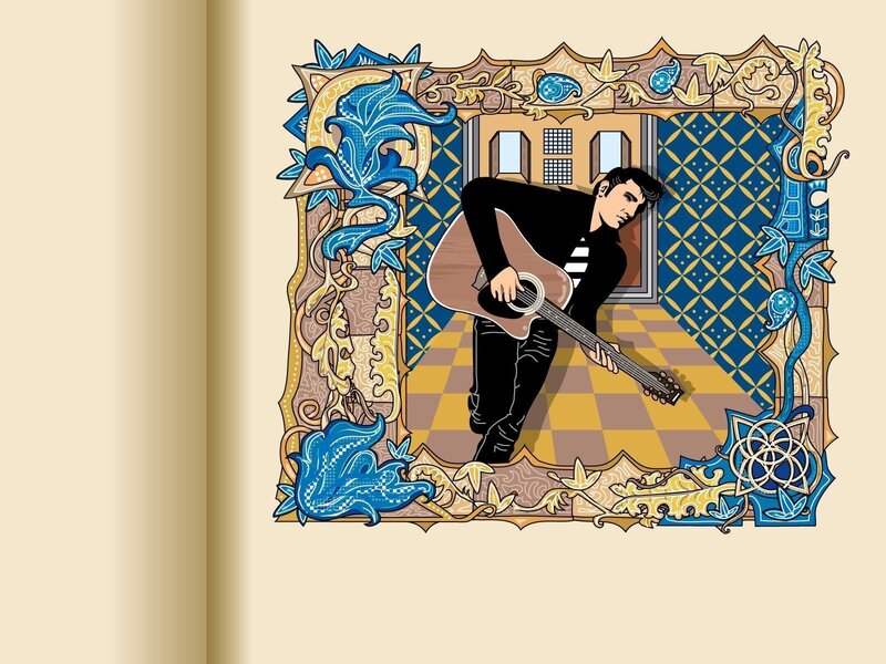 Man Playing Guitar — Blue, Dramatic
