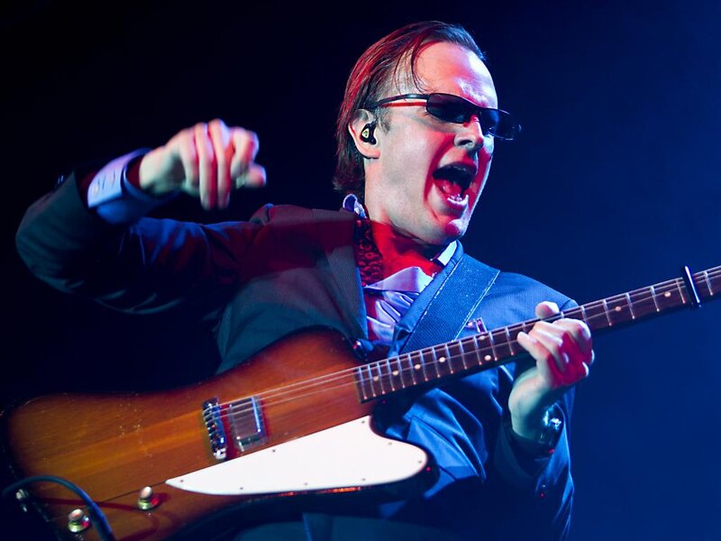 Man Playing Guitar — Blue, Energetic, Night