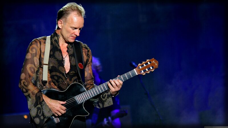 Man Playing Guitar — Blue, Focused, Photograph, Stage