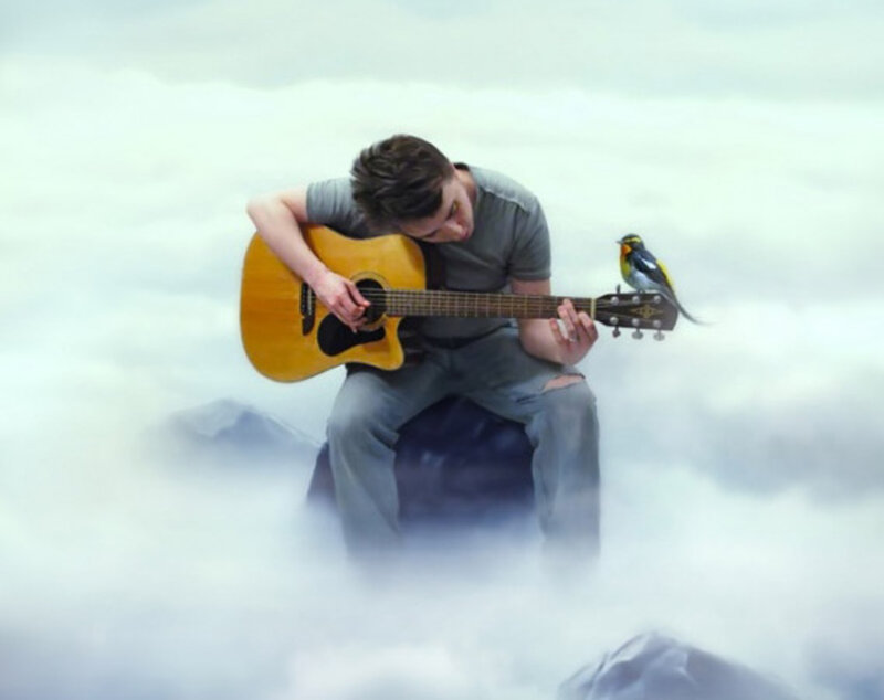 Man Playing Guitar — Gray