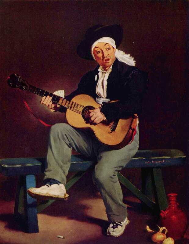 Man playing guitar on bench