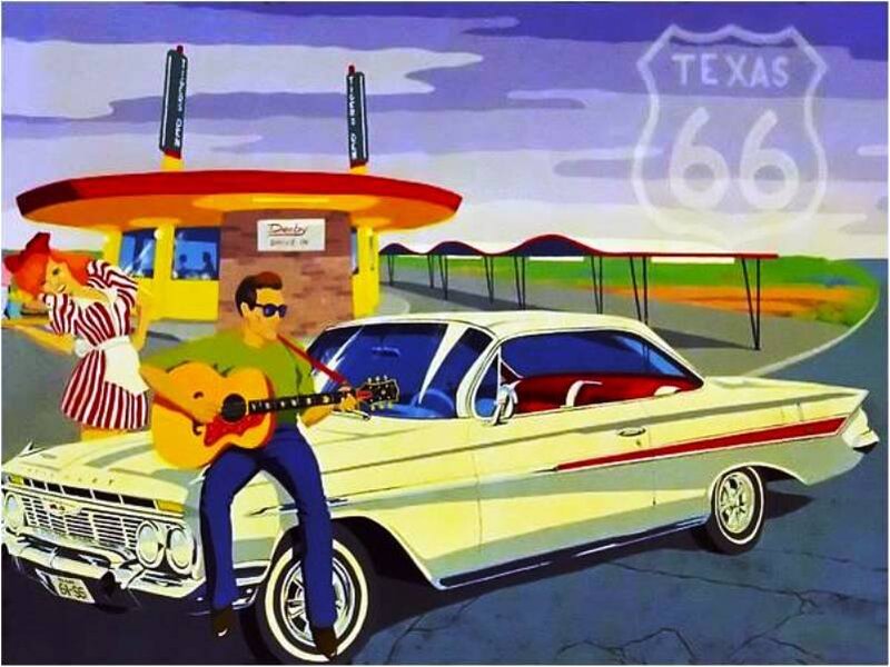 Man Playing Guitar on Car — Yellow