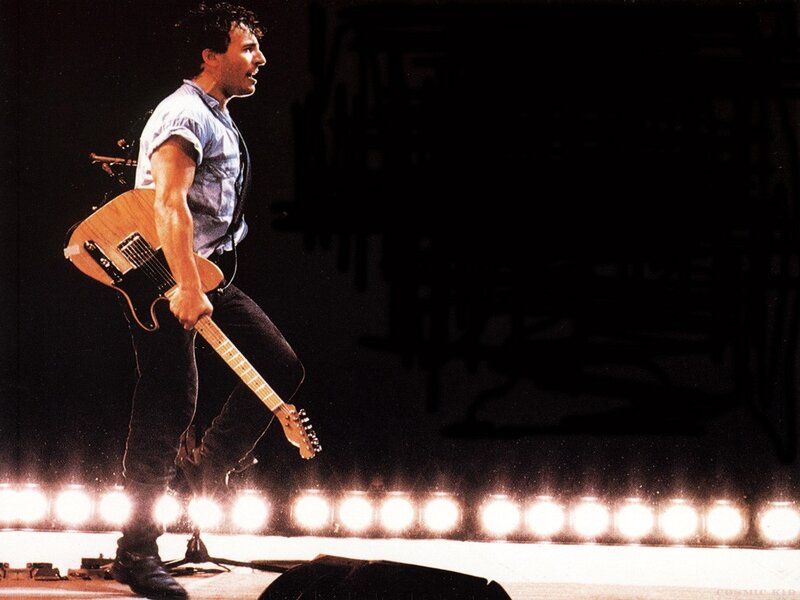 Man Playing Guitar on Stage — Black