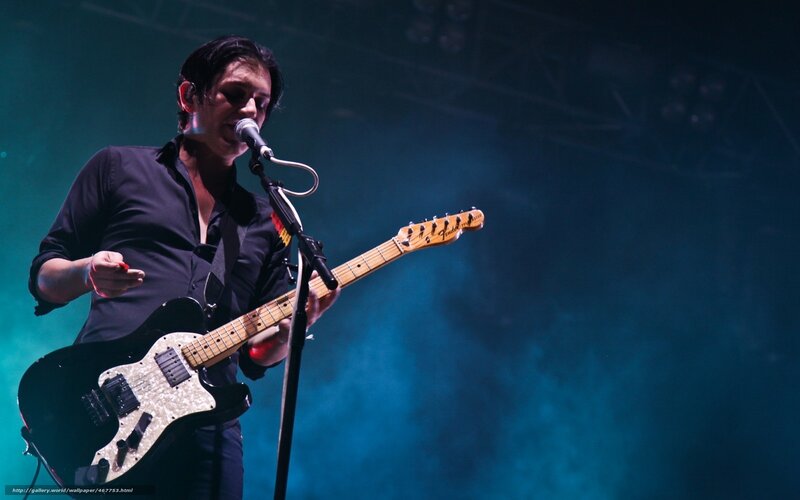 Man Playing Guitar on Stage — Blue, Dramatic, Night