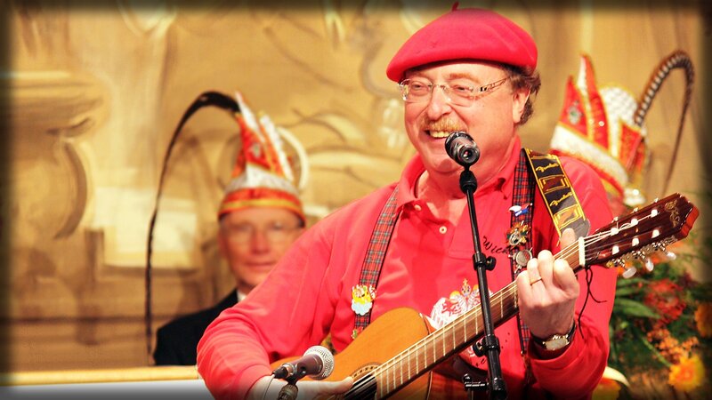 Man Playing Guitar — Red, Festive