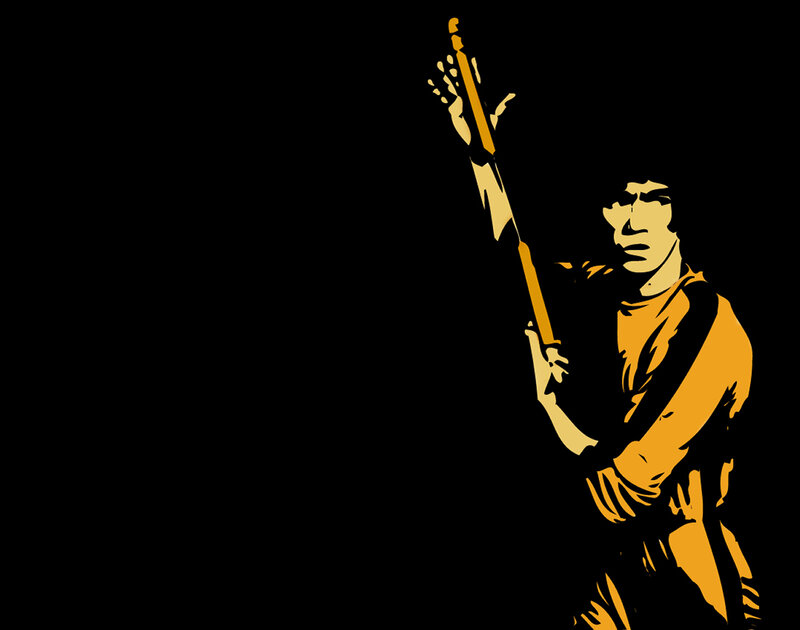 Man Playing Guitar — Yellow, Dramatic