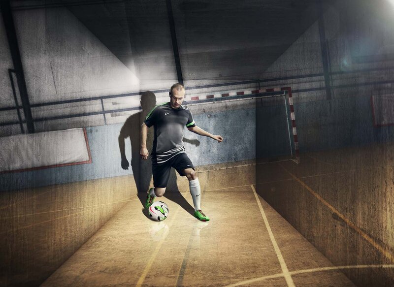 Man Playing Indoor Soccer