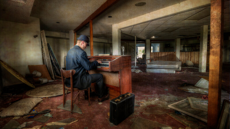 Man Playing Organ — Brown