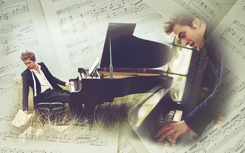 Man Playing Piano — Black, Dramatic, Photograph
