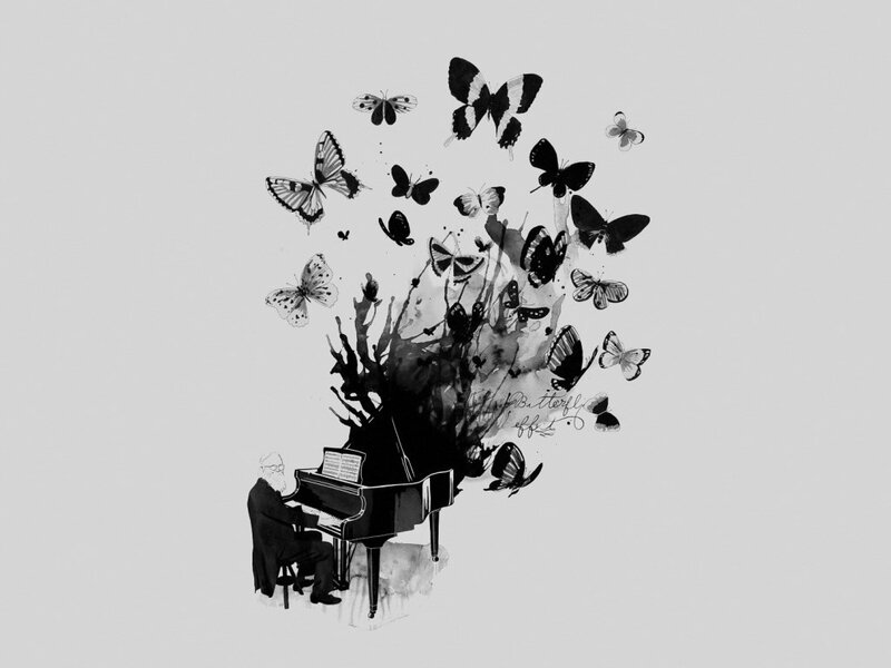 Man Playing Piano — Black, Dreamy