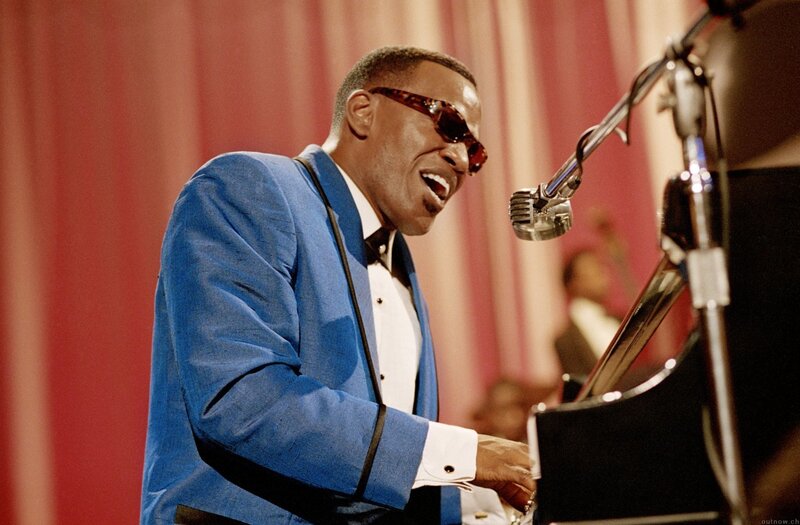 Man Playing Piano — Blue