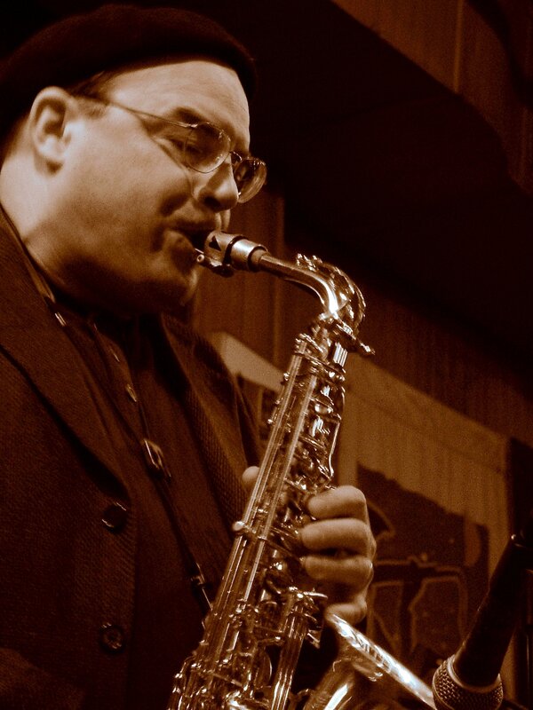 man playing saxophone