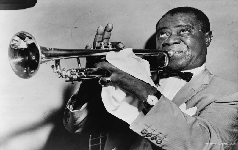Man Playing Trumpet — Black, Focused