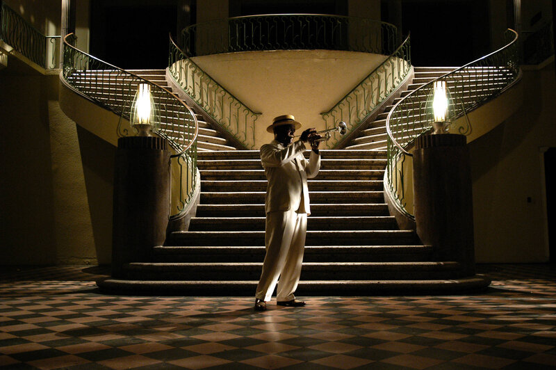 Man Playing Trumpet — Black
