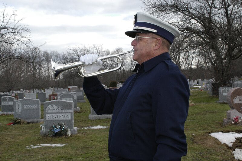 Man Playing Trumpet — Blue