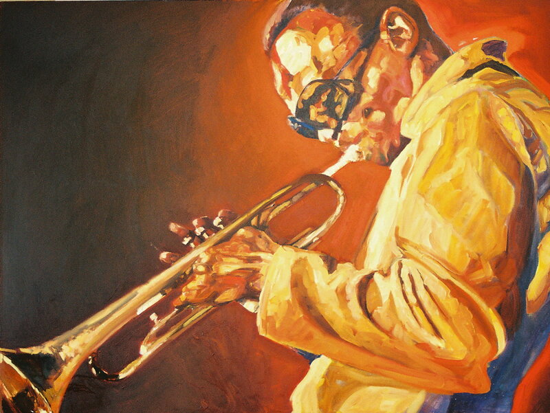 Man Playing Trumpet — Yellow