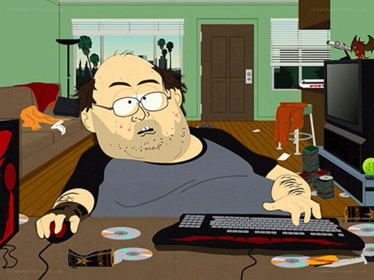 man playing video games