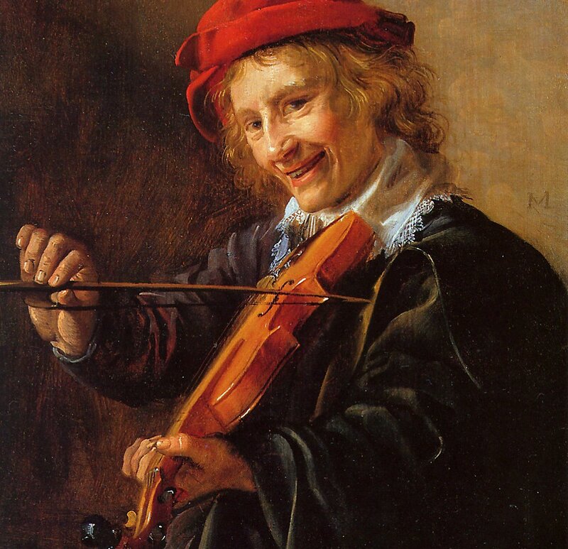 Man Playing Violin — Brown, Joyful